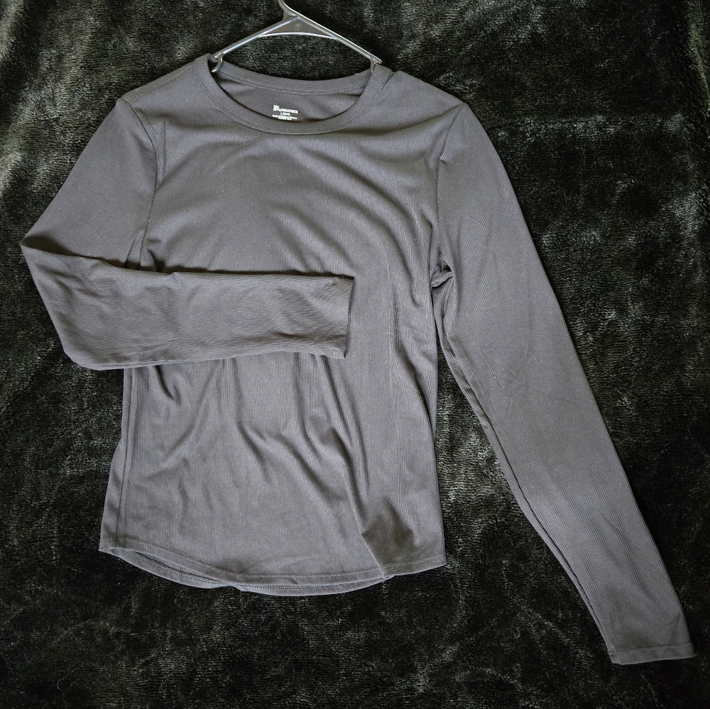 No Boundaries Black Ribbed Long Sleeve Shirt